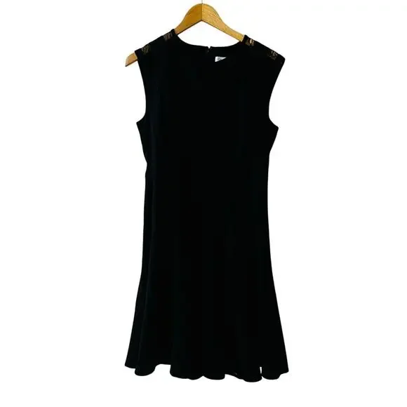Calvin Klein Lace Insert Sleeveless Dress Size 10 Black - Picture 7 of 7